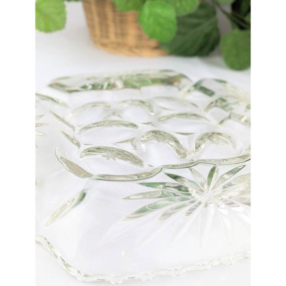 Vtg Clear Glass Square Platter Anchor Hocking EAPC 12" Deviled Egg Plate 1960s - Picture 3 of 6